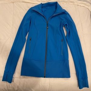 Lulu lemon nice asana jacket in cornflower blue